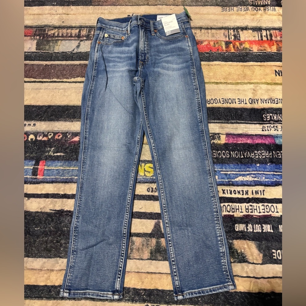 GAP Vintage Slim high rise Blue Jeans 27 4 P